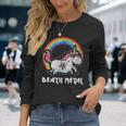 Carino Death Metal Unicorn Punker Punk Music Unicorno Maglietta a maniche lunghe Regalos para ella