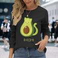 Cat Avocado Avocato Animal Puns Langarmshirts Geschenke für Sie