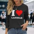 Corazón Rojo I Love Latinas Camiseta de manga larga Regalos para ella