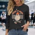 Creep It Real Skateboarding Ghost Retro Halloween Costume Long Sleeve T-Shirt Gifts for Her