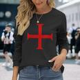 Crusader Knights Templar Secret Society Cross Maglietta a maniche lunghe Regalos para ella