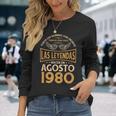 Cumpleaños Hombre Regalos Las Leyendas Agosto 1980 Camiseta de manga larga Regalos para ella