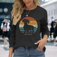 Dachshund Dachshund Dog Silhouette Retro Langarmshirts Geschenke für Sie