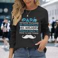 Día Del Padre El Mejor Papa Del Mundo Abuelo Hijo Hija Camiseta de manga larga Regalos para ella