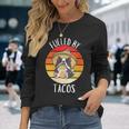 Donna Cane Retrò Alimentato Da Tacosintage Tacos Food Lover Con Collo A Maglietta a maniche lunghe Regalos para ella
