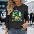Donna Daddy Dinosaur Daddysaurus 2 Due Bambini Divertente Festa Del Papà Con Collo A Maglietta a maniche lunghe Regalos para ella