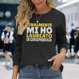 Donna Divertente Laurea Giurisprudenza Finalmente Mi Ho Laureato Con Collo A Maglietta a maniche lunghe Regalos para ella
