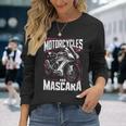 Donna Moto E Mascara Street Bike Carino Trucco Motor Amante Con Collo A Maglietta a maniche lunghe Regalos para ella