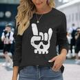 Donna Skull Rock Hands Grunge Punk Music Con Collo A Maglietta a maniche lunghe Regalos para ella