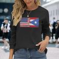 Donna Usa Puerto Rico Bandiere Stati Uniti D'america Portoricano Con Collo A Maglietta a maniche lunghe Regalos para ella