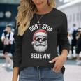 Don't Stop Believing Santa Claus Christmas Boys Long Sleeve T-Shirt Gifts for Her