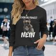 Before Du Fragst Nein Dog Frenchie French Bulldog Langarmshirts Geschenke für Sie