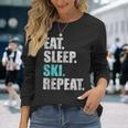 Eat Sleep Ski Repeat Langarmshirts Geschenke für Sie