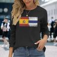 España Finlandia Banderas Finlandés Español Finlandés Camiseta de manga larga Regalos para ella