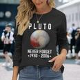 Never Forget Pluto Retro Style Space Science Maglietta a maniche lunghe Regalos para ella