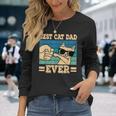 Cat Retro Best Cat Dad Ever Cat Lover Langarmshirts Geschenke für Sie