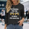 Futuro Padre Di Due Gemelli Gravidanza Futuro Papa Gemello Maglietta a maniche lunghe Regalos para ella