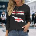 Georgian Georgian Map Flag Langarmshirts Geschenke für Sie