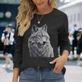 Grauer Wolf Langarmshirts Geschenke für Sie