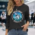 Guess What Week It Is Shark Joke Retro Vintage Ocean Long Sleeve T-Shirt Gifts for Her
