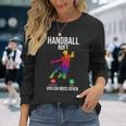 Handballer Sport Handball Ruft Und Ich Muss Gehen Langarmshirts Geschenke für Sie