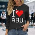 I Heart Abu I Love Abu Nombre Personalizado Camiseta de manga larga Regalos para ella