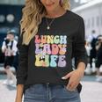 Hugs & High Fives Lunch Lady Vibes School Appreciation Long Sleeve T-Shirt Gifts for Her