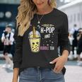 K-Pop And Bubble Tea Hallyu Amante Della Musica Coreana Maglietta a maniche lunghe Regalos para ella