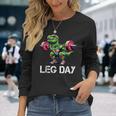 Leg Day T-Rex Palestra Bodybuilding Regalo Divertente Maglietta a maniche lunghe Regalos para ella