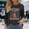 Am Liebsten Santas Kekse Essen Ugly Christmas Langarmshirts Geschenke für Sie