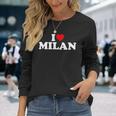 I Love Milan Heart Maglietta a maniche lunghe Regalos para ella