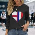Mitad Inglés Mitad Francesa Las Banderas En Corazon Genial Camiseta de manga larga Regalos para ella
