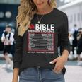 Numeri Di Emergenza Della Bibbia Divertente Bibbia Cristiana & Gesù Maglietta a maniche lunghe Regalos para ella