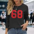 Numero N 68 Numerointage Invecchiato Rosso Maglietta a maniche lunghe Regalos para ella