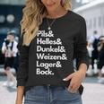 Pils Helles Dunkel Weizen Lager & Bock Biersorten Bier Trink Langarmshirts Geschenke für Sie