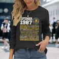 Regali Di Compleanno Di Settembre Nato Settembreergine 1987 Divertente Maglietta a maniche lunghe Regalos para ella