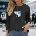 Shark In A Pocket Cute Pocket Shar Langarmshirts Geschenke für Sie