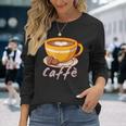 Stampa Tazzina Di Caffè Macchiato Italiano Maglietta a maniche lunghe Regalos para ella