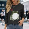 Unhappy Grumpy Unimpressed Japanese Frog Toad Long Sleeve T-Shirt Gifts for Her
