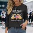 Usa Flag American Flag Heart Slogan America Usa Langarmshirts Geschenke für Sie