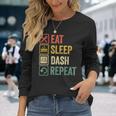 Videogioco Eat Sleep Dash Repeat Geometryideogamer Maglietta a maniche lunghe Regalos para ella