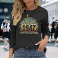 Vintage 1947 Edizione Limitata 77 Anni Retro 77Th Birthday Maglietta a maniche lunghe Regalos para ella