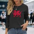 Walisischer Roter Drache Wales Flag Langarmshirts Geschenke für Sie