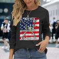 Wtf Is A Kilometer 4 Luglio Scheletro Divertente Cringey Usa Meme Maglietta a maniche lunghe Regalos para ella