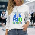 Brazil Rio De Janeiro Palme Beach Copacabana Langarmshirts Geschenke für Sie