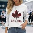 Canada Flag Canada Canada Flag Canada Map Gray Langarmshirts Geschenke für Sie