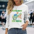 Children's School Child 2024 Dinosaur Ich Rocke Jetzt Die Schule Langarmshirts Geschenke für Sie