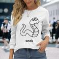 Divertente Snek Camicia Carino Doggo Lingo Snek Meme Snake Maglia Con Maniche Raglan Maglietta a maniche lunghe Regalos para ella