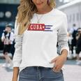 Donna Camicia Con Bandiera Cubana E Grafica Del Mese Del Patrimonio Ispanico Cubano Con Collo A Maglietta a maniche lunghe Regalos para ella