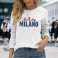 Donna Milano Souvenir Città Milano Italia Con Collo A Maglietta a maniche lunghe Regalos para ella